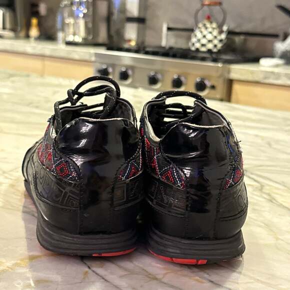 Franco Cuadra Men's Black Genuine Stingray and Leather Sneakers Size 12 - Picture 4 of 5